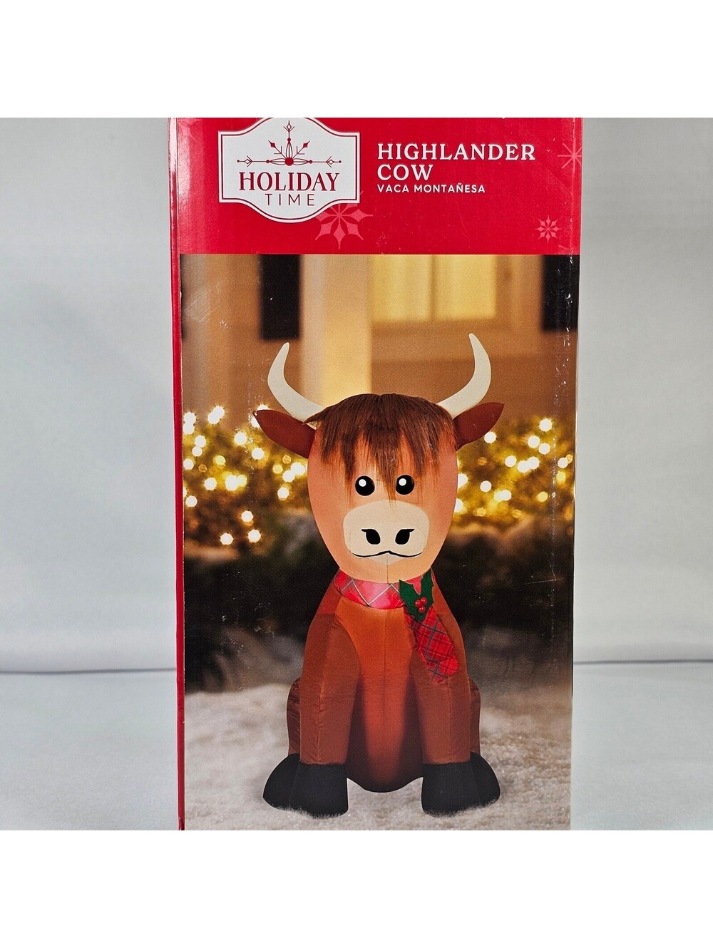New Holiday Time Highlander Cow Airblown Inflatable 3.5ft Christmas Decor 881674